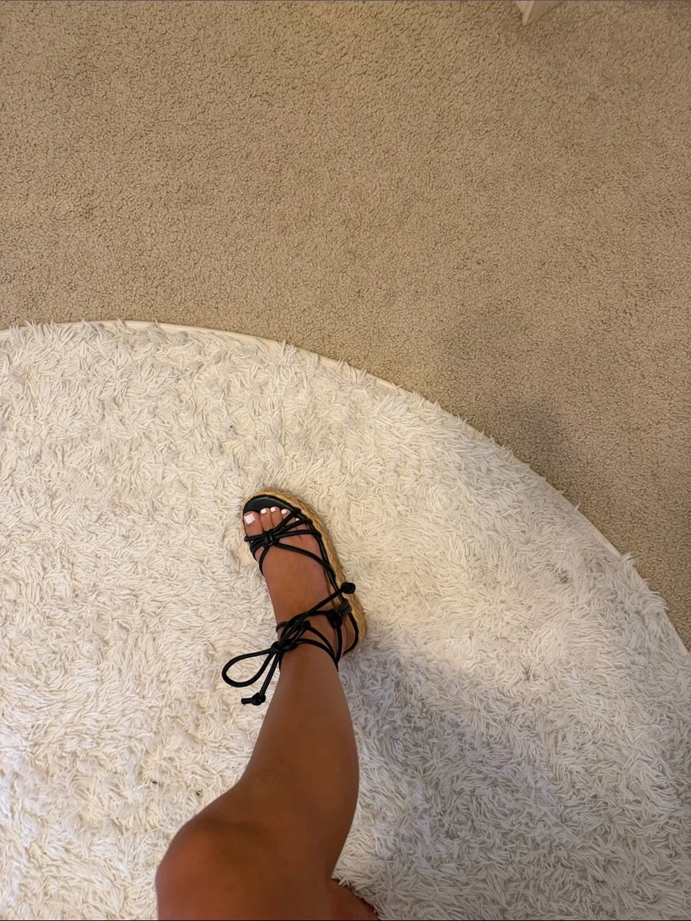 Seychelles Black Lace-Up Rope Platform Espadrilles